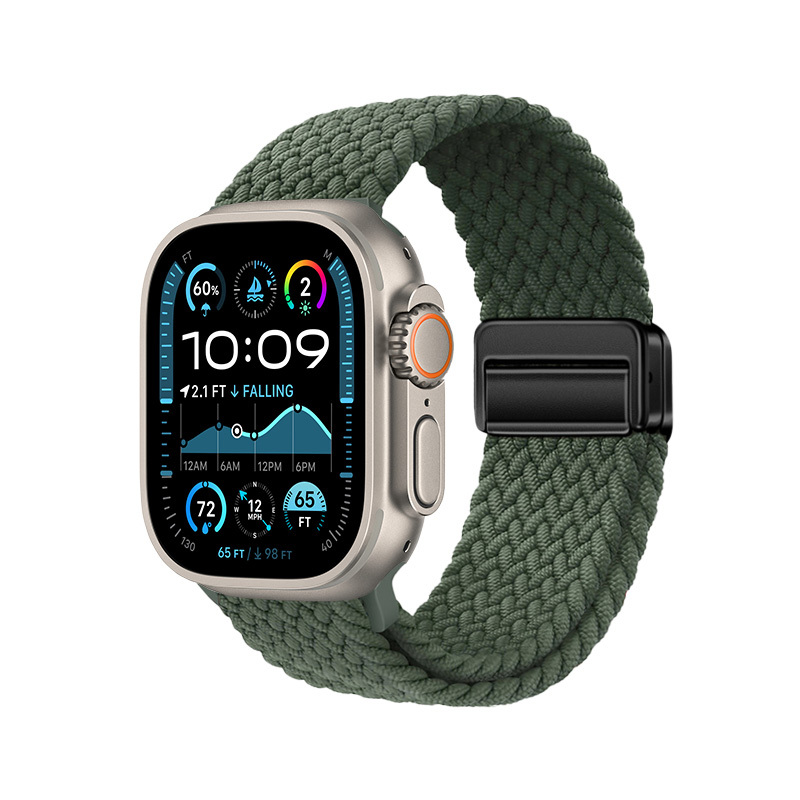 Watch Ultra 49mm Zore KRD-134 Örgü Tasarımlı Hasır Kordon Strap Kayış