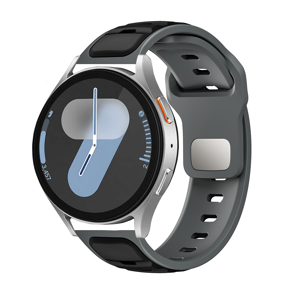 Huawei Uyumlu Watch GT 3 42mm Zore KRD-135 22mm Silikon Kordon Strap Kayış-Gri-siyah