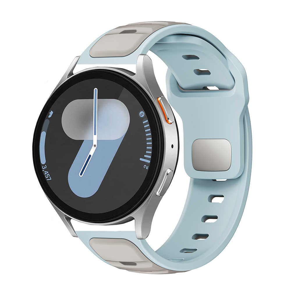 Huawei Uyumlu Honor Magic 2 46mm Zore KRD-135 22mm Silikon Kordon Strap Kayış-Açık mavi-gri