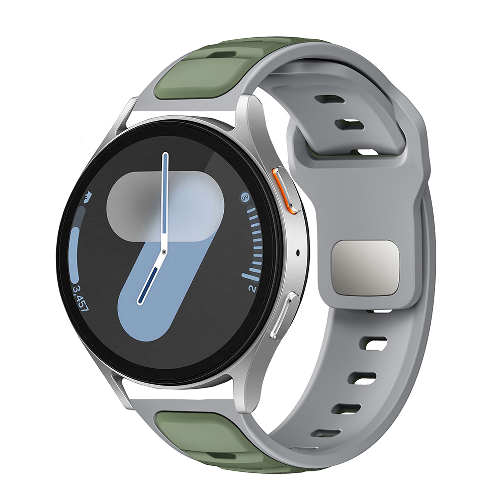 Xiaomi Uyumlu  Amazfit Pace Zore KRD-135 22mm Silikon Kordon Strap Kayış-Açık yeşil-gri