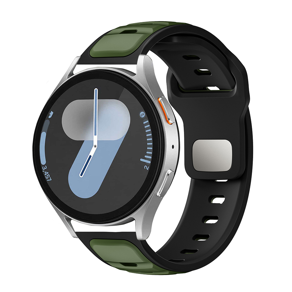 Xiaomi Uyumlu  Amazfit Pace Zore KRD-135 22mm Silikon Kordon Strap Kayış-Koyu yeşil-siyah