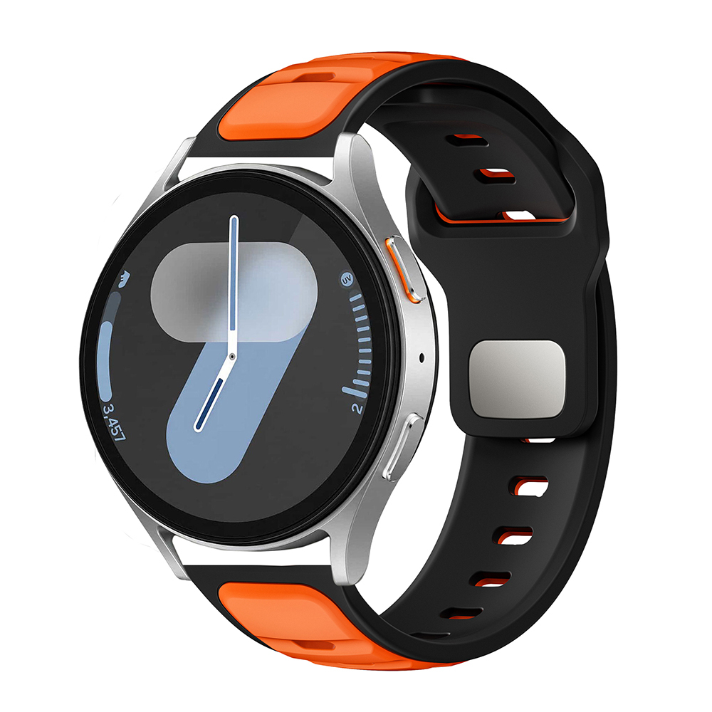 Xiaomi Uyumlu  Amazfit Pace Zore KRD-135 22mm Silikon Kordon Strap Kayış-Siyah-turuncu