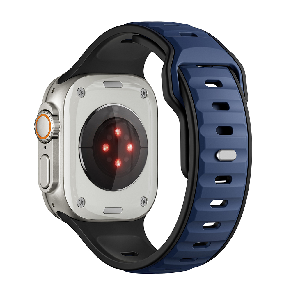 Watch Ultra 49mm Zore KRD-135 Silikon Kordon Strap Kayış-Lacivert-siyah