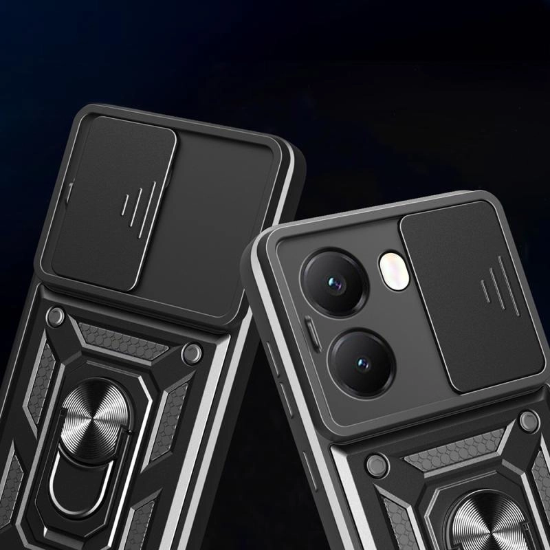 Xiaomi Uyumlu  Poco X7 Pro Kılıf Magnetik Standlı Kamera Korumalı Zore Sürgülü Vega Kapak