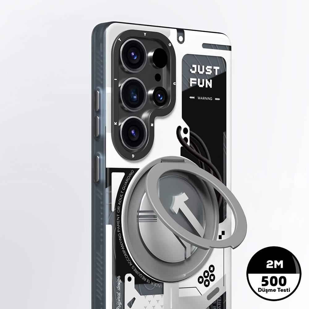 Galaxy Uyumlu S25 Ultra Kılıf Magsafe Şarj Özellikli Youngkit 360° Standlı Starship Serisi Kapak