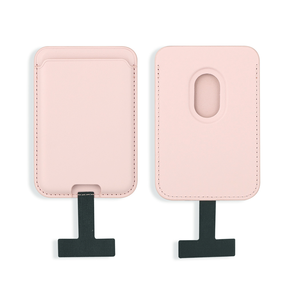 Zore CRD-09 Dahili Şarj Soket Aparatlı Magnetik PU Deri Kartlık-Açık pembe