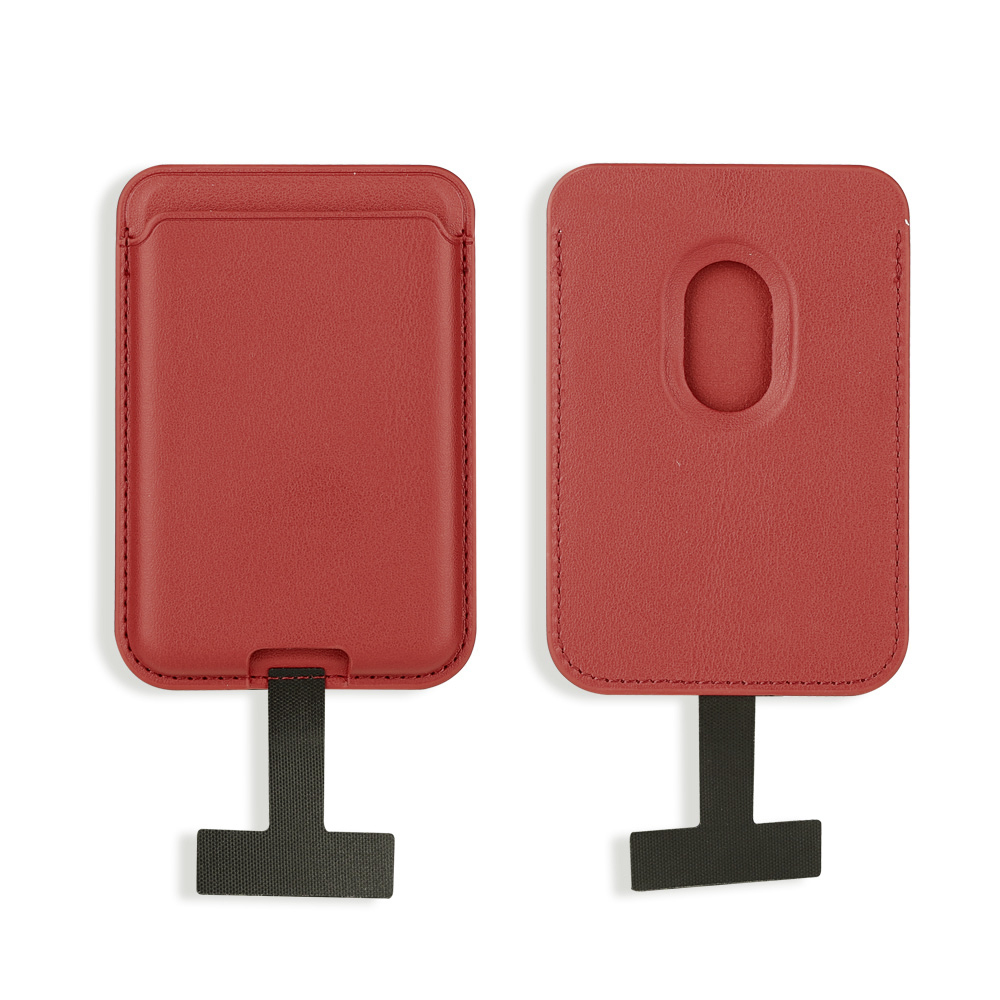 Zore CRD-09 Dahili Şarj Soket Aparatlı Magnetik PU Deri Kartlık-Kırmızı