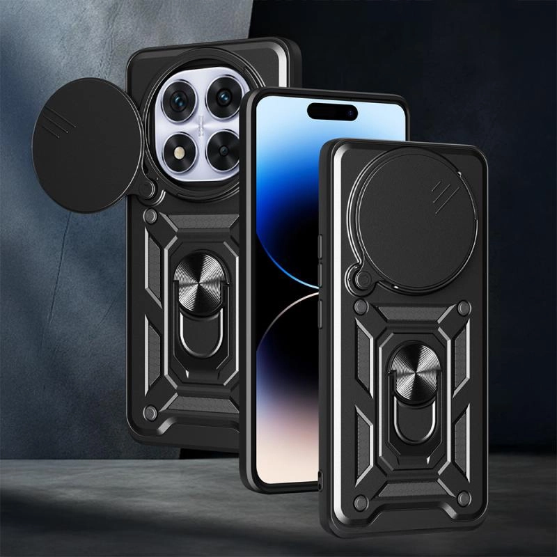 Xiaomi Uyumlu  Redmi Note 14 Pro Plus Kılıf Magnetik Standlı Kamera Korumalı Zore Sürgülü Vega Kapak