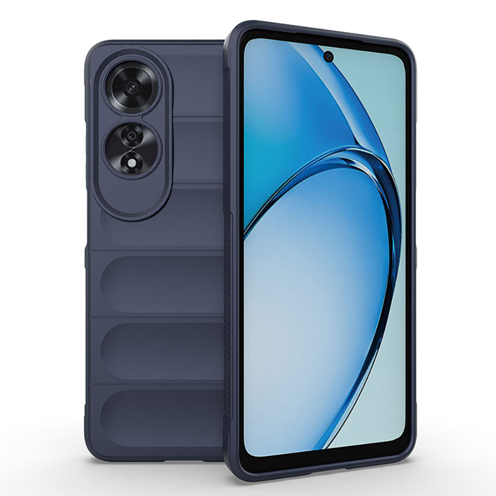 Oppo A60 Kılıf Esnek TPU Oyuklu Arka Yüzey Tasarımlı Zore Etnik Silikon Kapak-Lacivert
