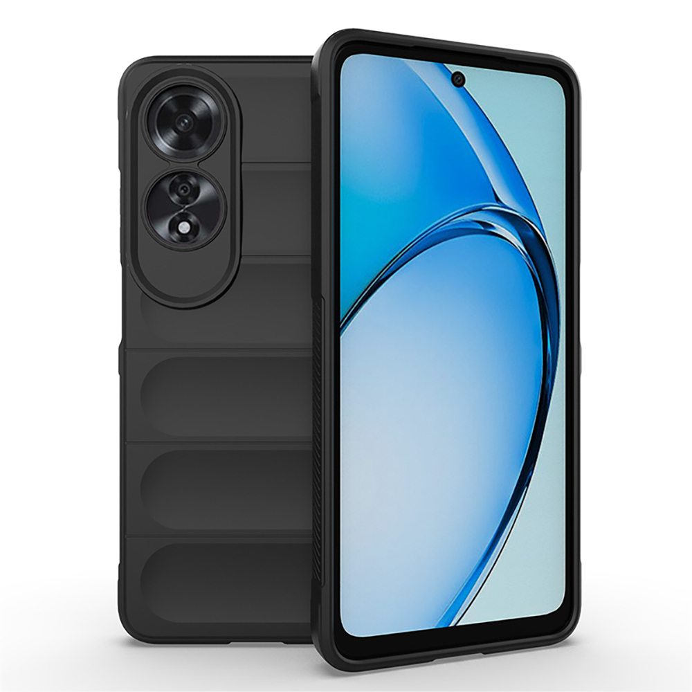Oppo A60 Kılıf Esnek TPU Oyuklu Arka Yüzey Tasarımlı Zore Etnik Silikon Kapak-Siyah
