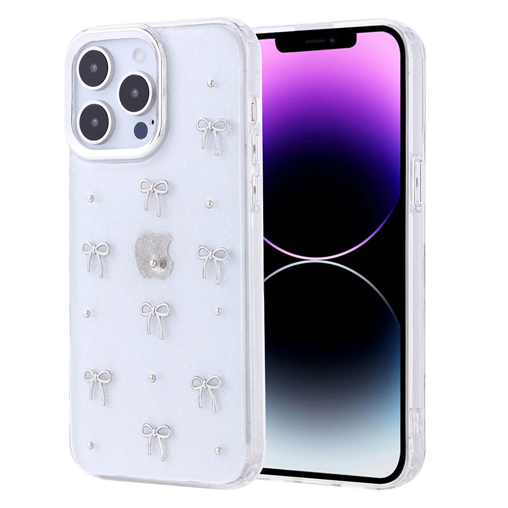 iPhone Uyumlu 14 Pro Max Kılıf Airbag Tasarımlı Simli Şeffaf Zore Kutup Kapak-Fiyonk