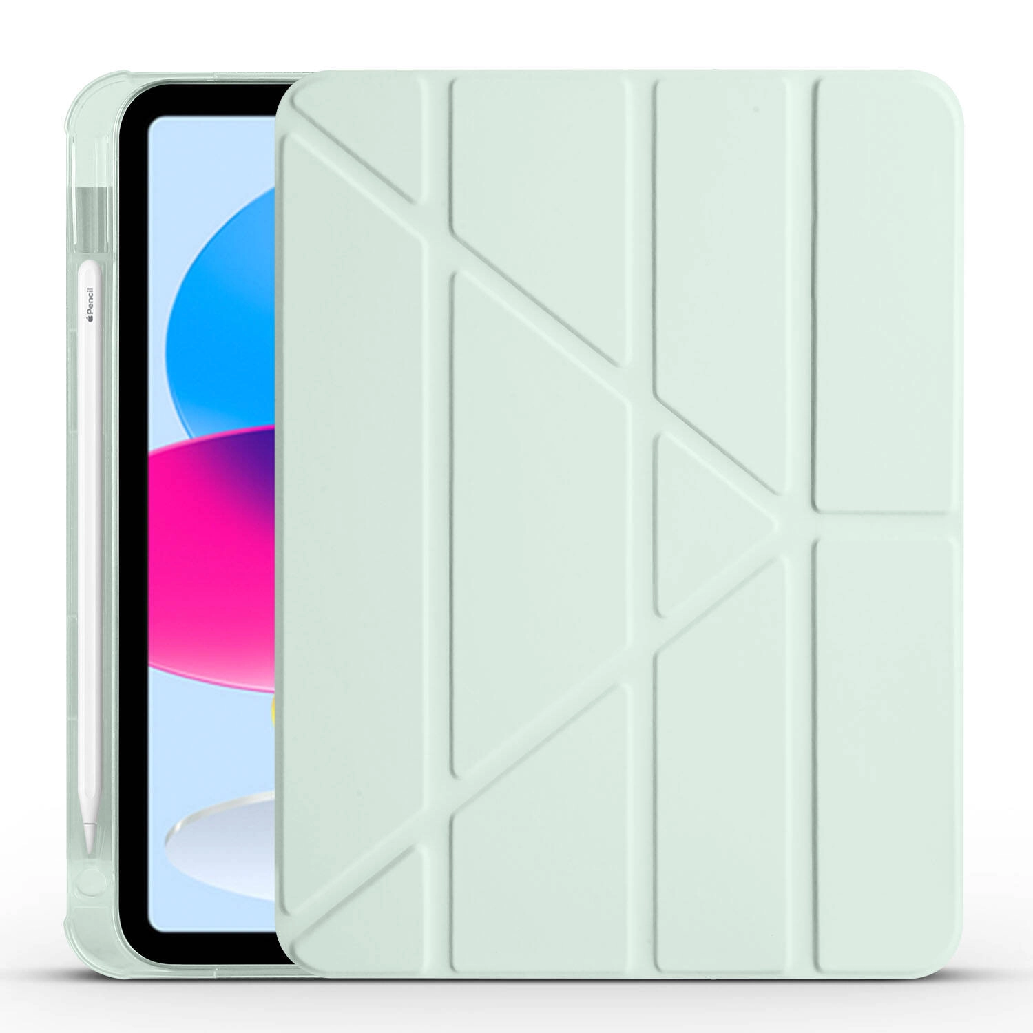 iPad Uyumlu 11.Nesil 2025 Kılıf Zore Tri Folding Kalem Bölmeli Standlı Kılıf-Yeşil