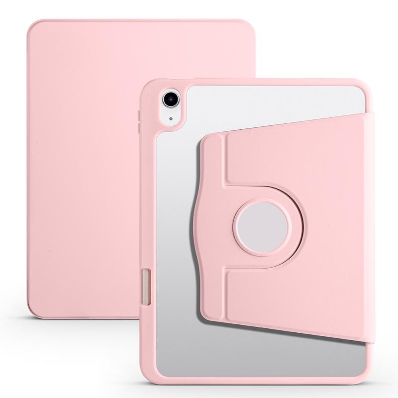 iPad Uyumlu 11.Nesil 2025 Kılıf Zore Termik Kalem Bölmeli Dönebilen Standlı Kılıf-Pembe