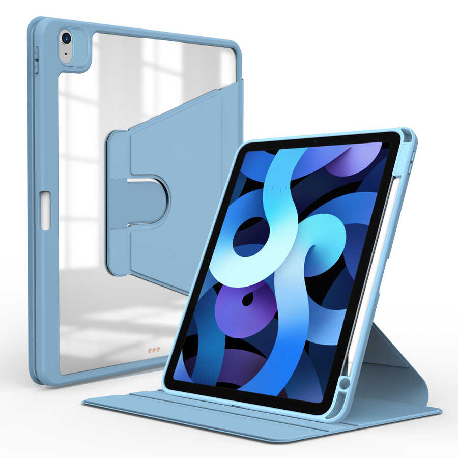 iPad Uyumlu Air 11 2025 M3 Kılıf Zore Nayn Dönebilen Standlı Kılıf-Mavi açık