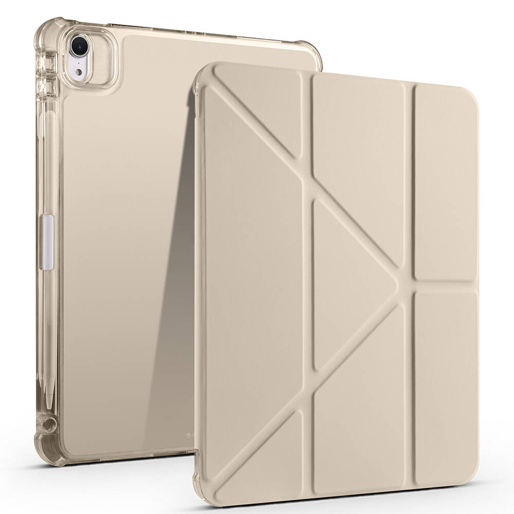 iPad Uyumlu Air 11 2025 M3 Kılıf Zore Tri Folding Kalem Bölmeli Standlı Kılıf-Gold
