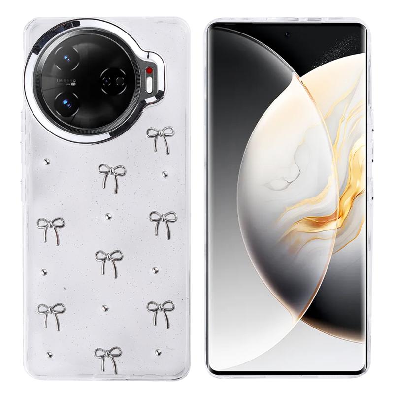 Tecno Camon 30 Pro 5G Kılıf Airbag Tasarımlı Simli Şeffaf Zore Kutup Kapak-Fiyonk