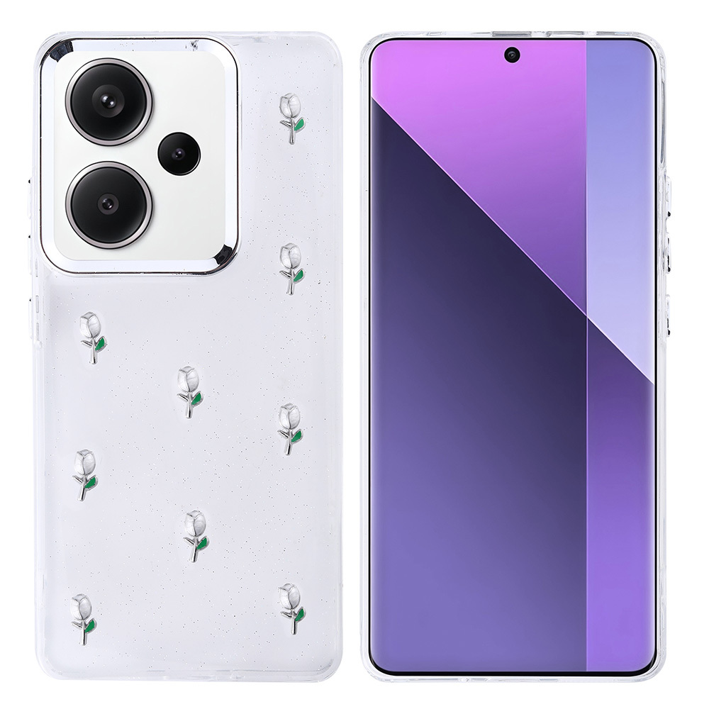 Xiaomi Uyumlu  Redmi Note 13 Pro Plus 5G Kılıf Airbag Tasarımlı Simli Şeffaf Zore Kutup Kapak