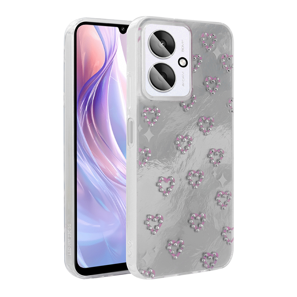 Xiaomi Uyumlu  Redmi 13C Kılıf Kamera Korumalı Figürlü Zore Ponti Silikon Kapak-Beyaz