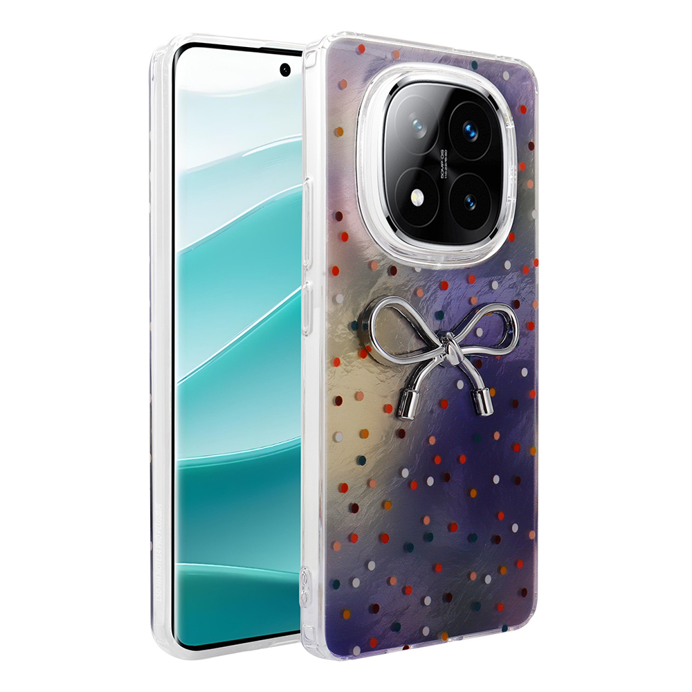 Xiaomi Uyumlu  Redmi Note 14 Pro 4G Kılıf Kamera Korumalı Figürlü Zore Ponti Silikon Kapak-Lila