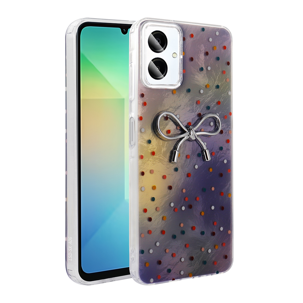 Galaxy Uyumlu A06 Kılıf Kamera Korumalı Figürlü Zore Ponti Silikon Kapak-Lila