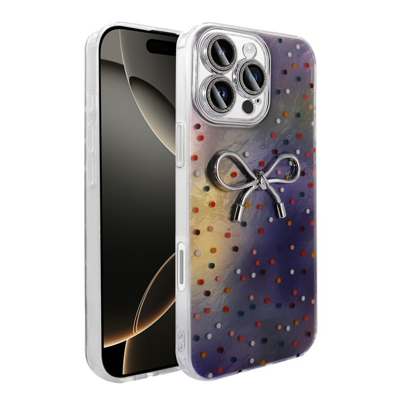 iPhone Uyumlu 16 Pro Max Kılıf Kamera Korumalı Figürlü Zore Ponti Silikon Kapak-Lila
