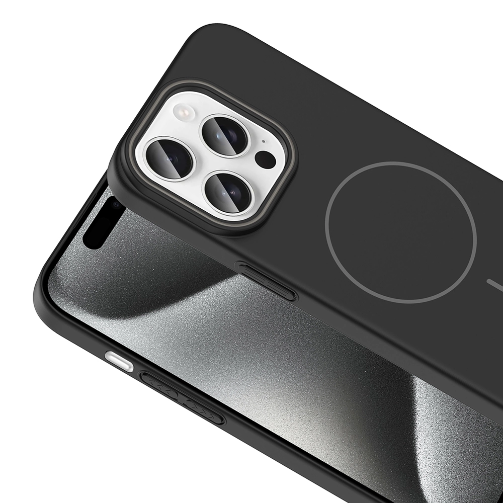 iPhone Uyumlu 15 Pro Max Kılıf M-safe Şarj Özellikli Zore Ruby Sert Kapak