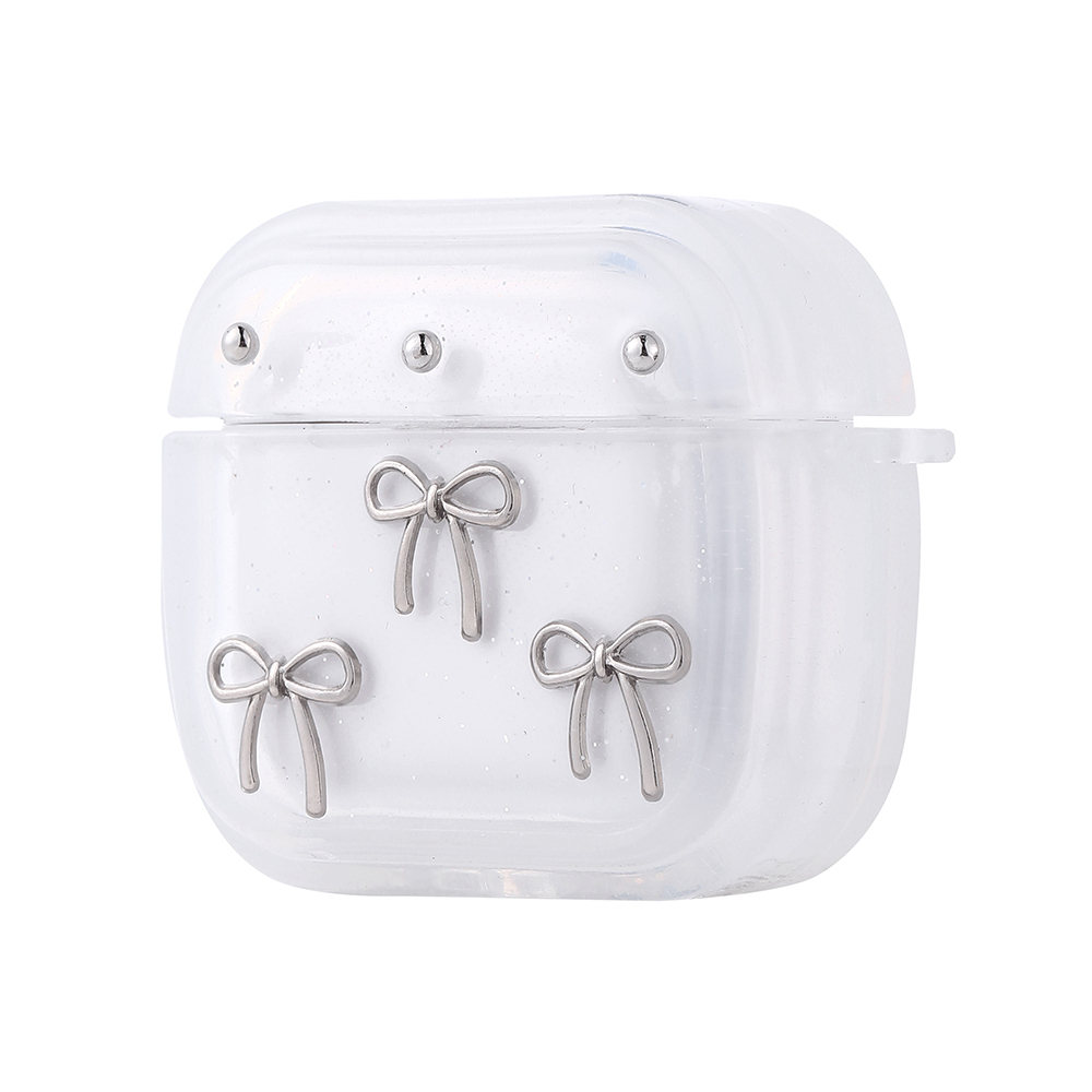 Airpods Uyumlu 4 Zore Airbag 44 Airbag Tasarımlı Simli Şeffaf Kutup Kılıf-Fiyonk
