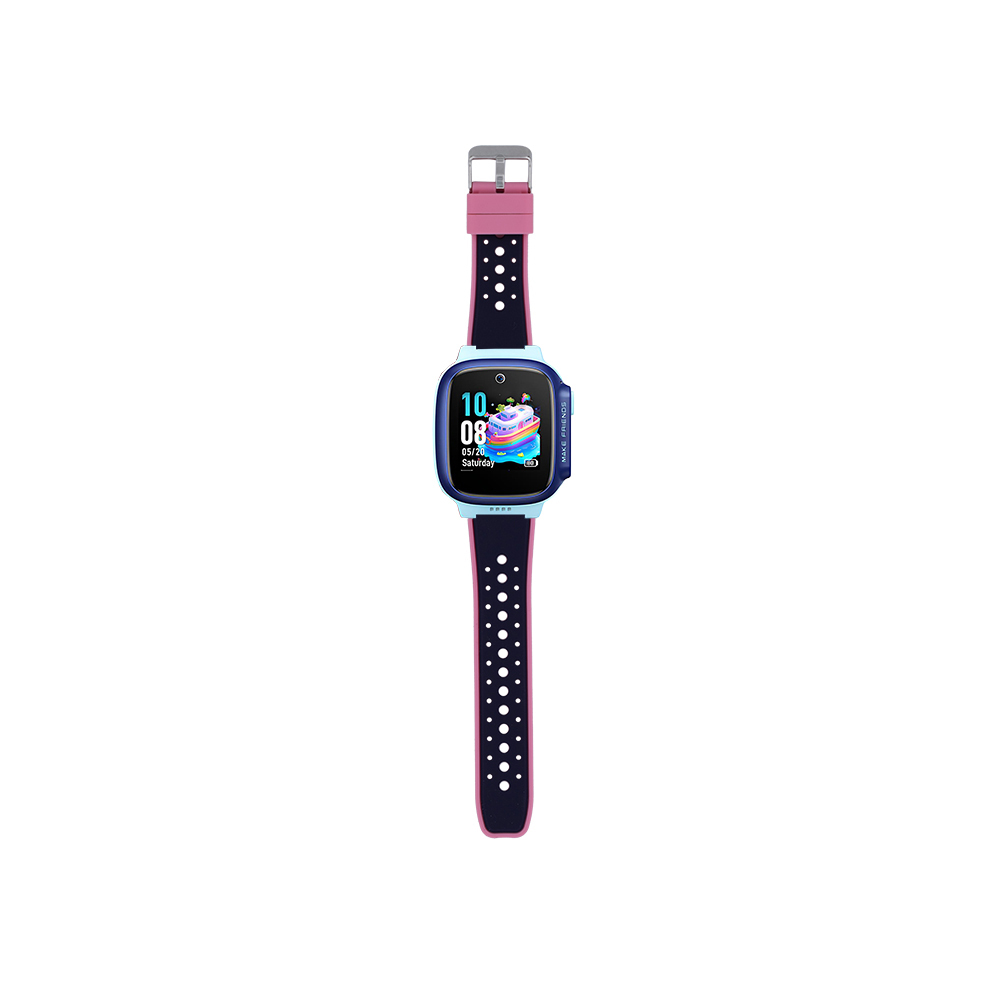 Huawei Uyumlu Watch GT 5 Pro 42mm Zore KRD-138 18mm Çocuklara Özel Silikon Strap Kayış-Rose pembe-siyah