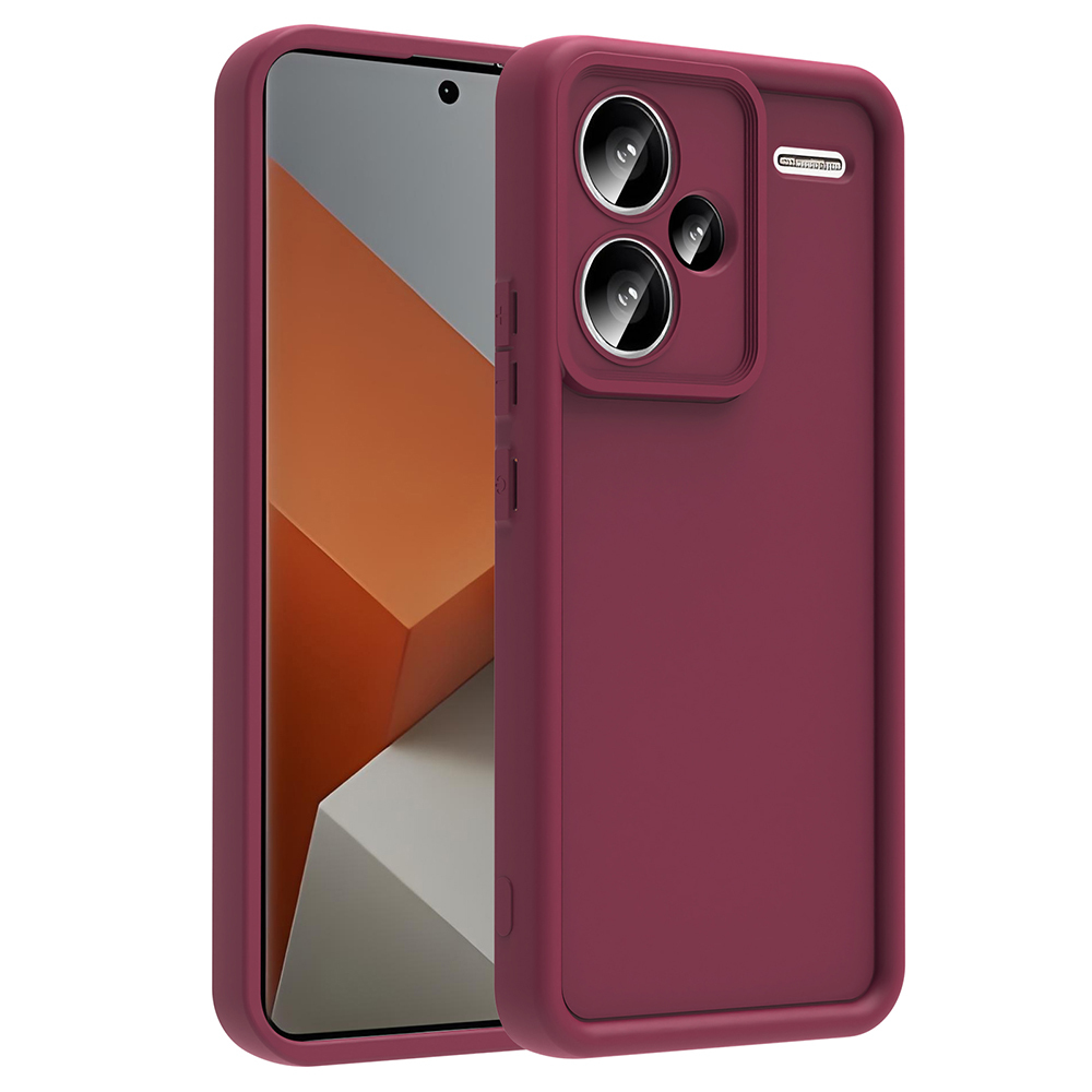 Xiaomi Uyumlu  Redmi Note 13 Pro Plus Kılıf Kamera Korumalı Zore Ananas Kapak-Mürdüm