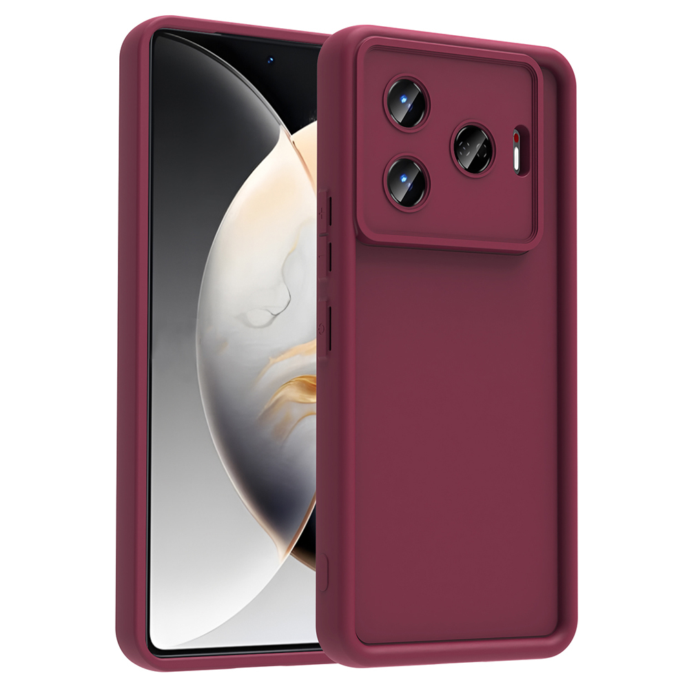 Tecno Camon 30 Pro 5G Kılıf Kamera Korumalı Zore Ananas Kapak-Mürdüm