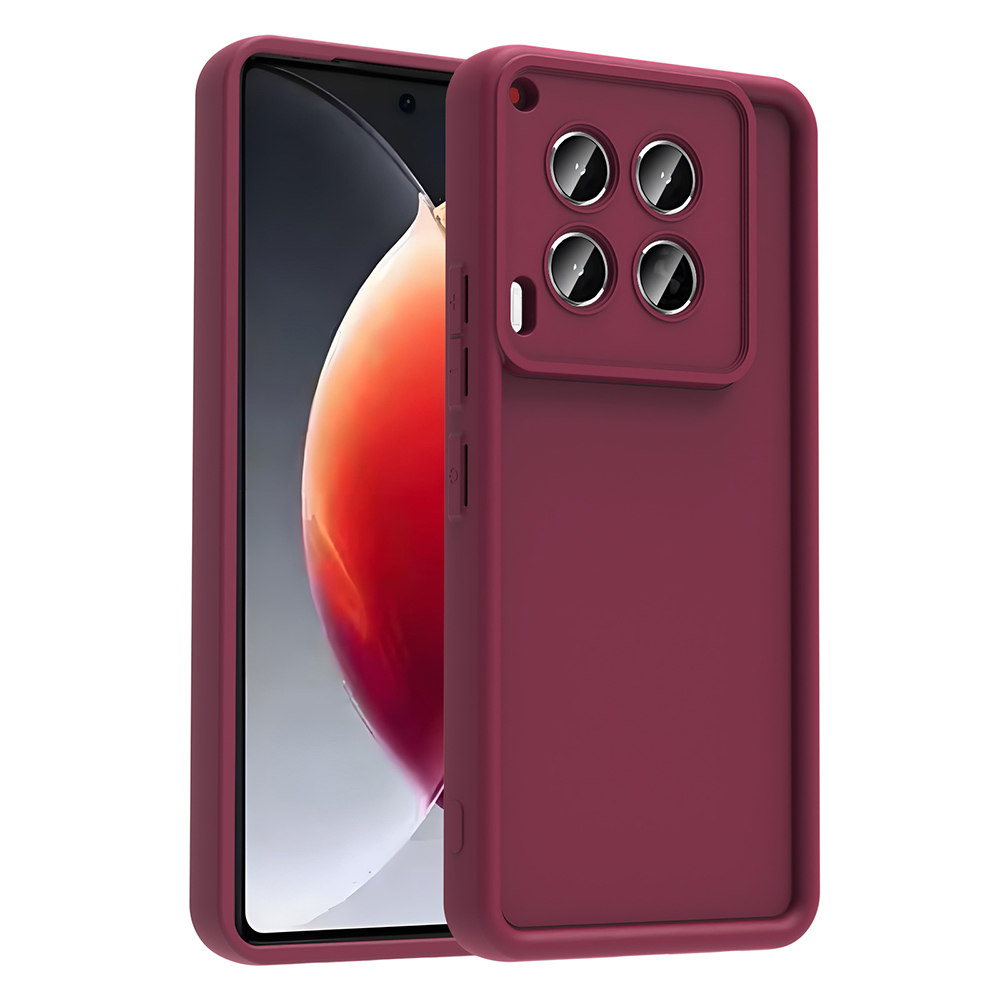 Tecno Camon 30 Kılıf Kamera Korumalı Zore Ananas Kapak-Mürdüm