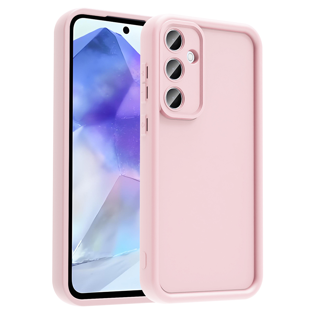 Galaxy Uyumlu A56 Kılıf Kamera Korumalı Zore Ananas Kapak-Pembe