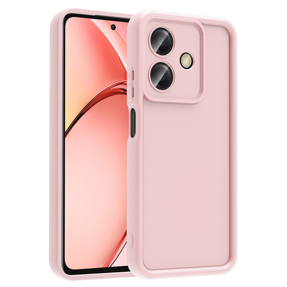 Oppo A3 Kılıf Kamera Korumalı Zore Ananas Kapak-Pembe