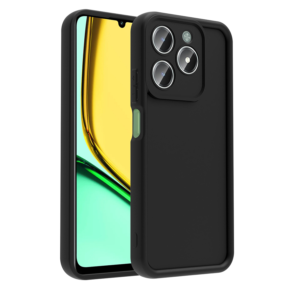 Realme C61 Kılıf Kamera Korumalı Zore Ananas Kapak-Siyah