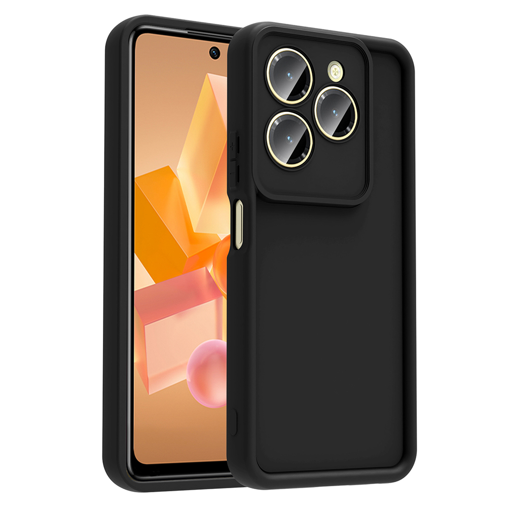 İnfinix Hot 40 Pro Kılıf Kamera Korumalı Zore Ananas Kapak-Siyah