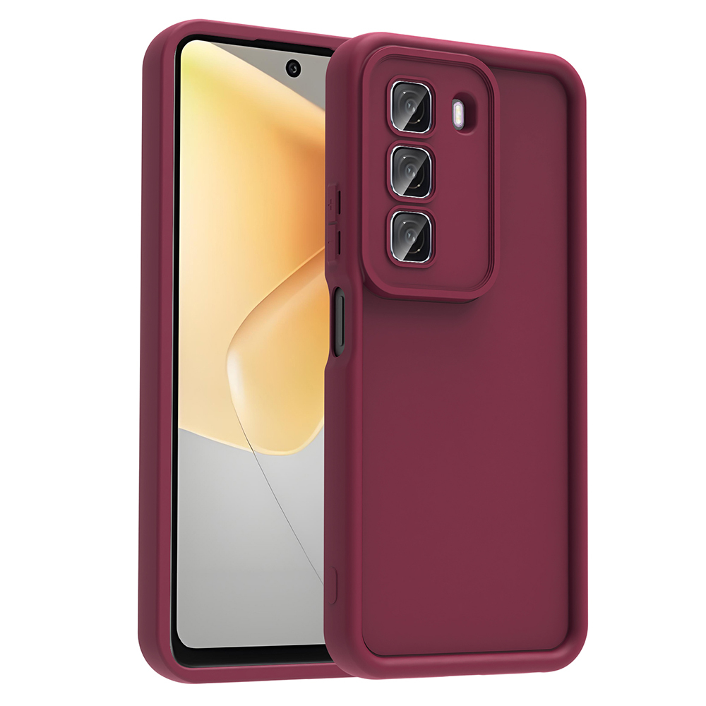 İnfinix Hot 50 4G Kılıf Kamera Korumalı Zore Ananas Kapak-Mürdüm