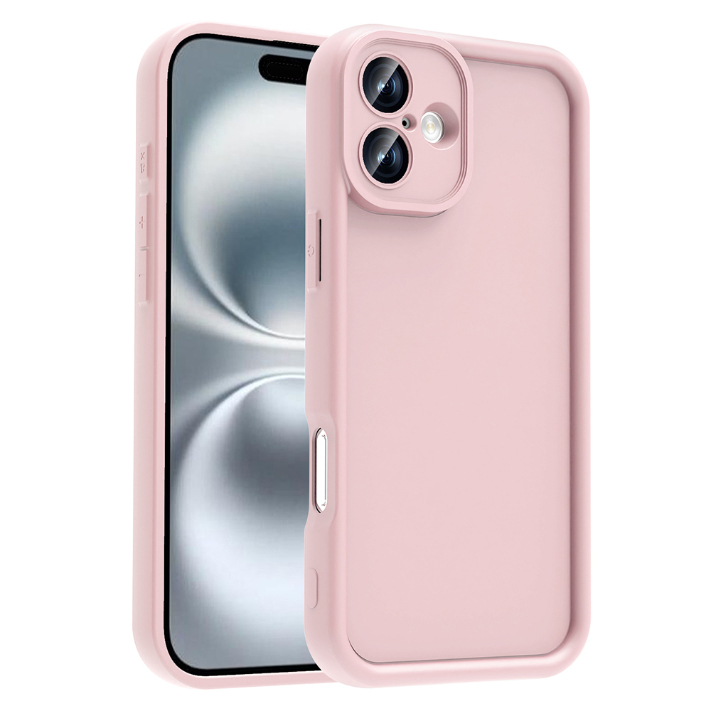 iPhone Uyumlu 16 Kılıf Kamera Korumalı Zore Ananas Kapak-Pembe