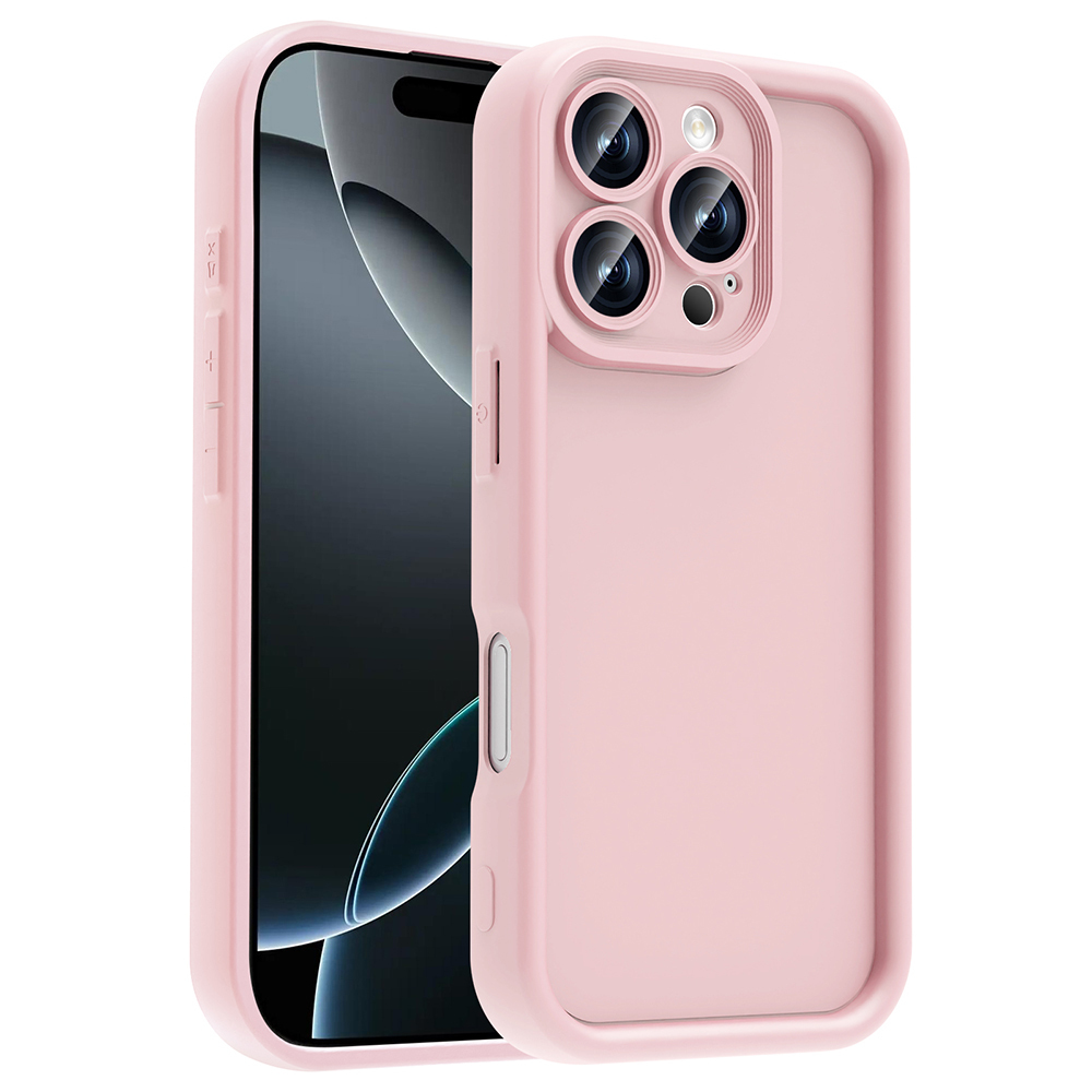 iPhone Uyumlu 16 Pro Max Kılıf Kamera Korumalı Zore Ananas Kapak-Pembe