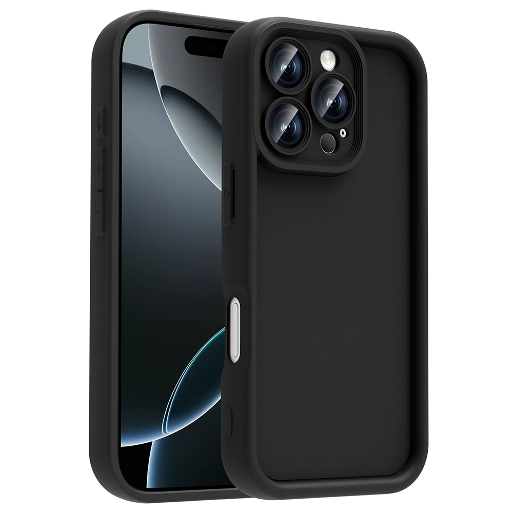 iPhone Uyumlu 16 Pro Max Kılıf Kamera Korumalı Zore Ananas Kapak-Siyah