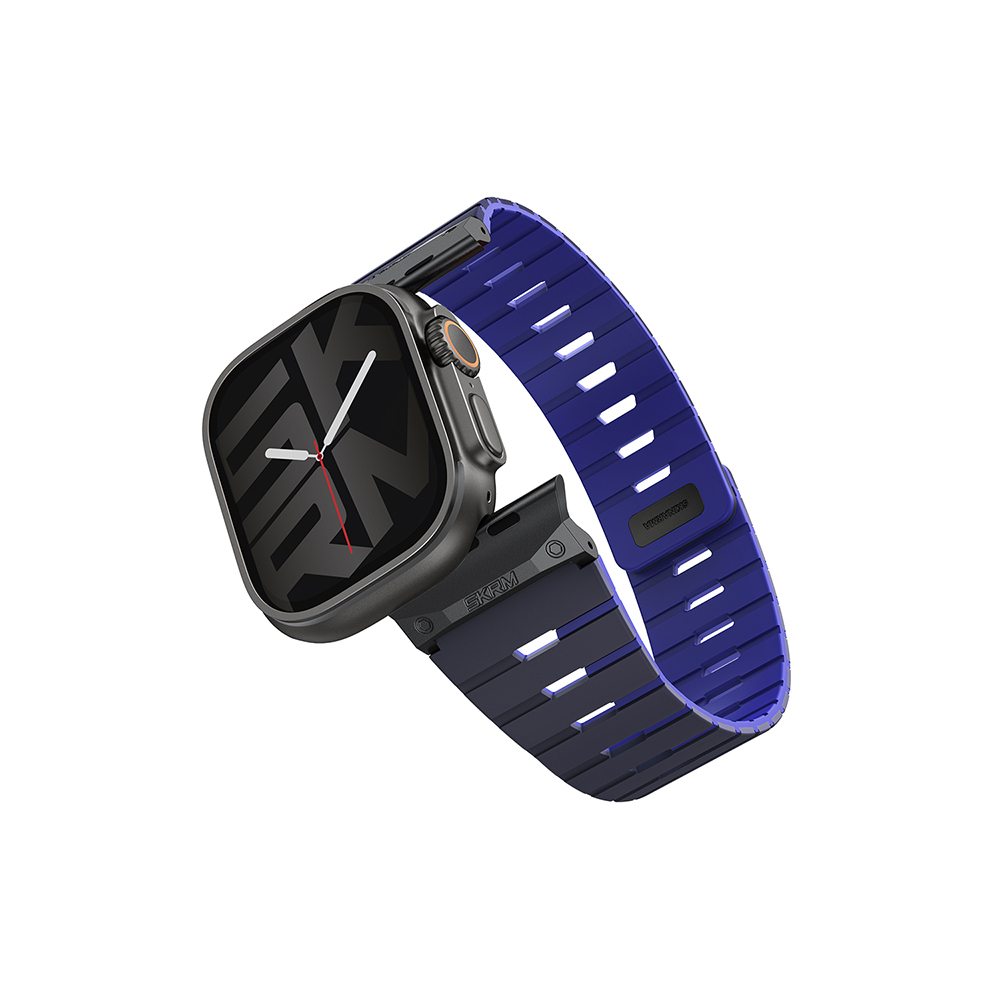 Watch 7 45mm Skinarma Gemini Serisi TPU Magnetik Silikon Kordon-Lacivert