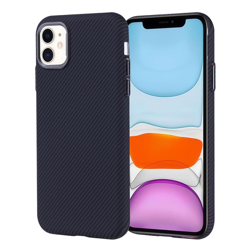 iPhone Uyumlu 11 Kılıf M-safe Şarj Özellikli Karbon Fiber Görünümlü Zore Nekst Kapak