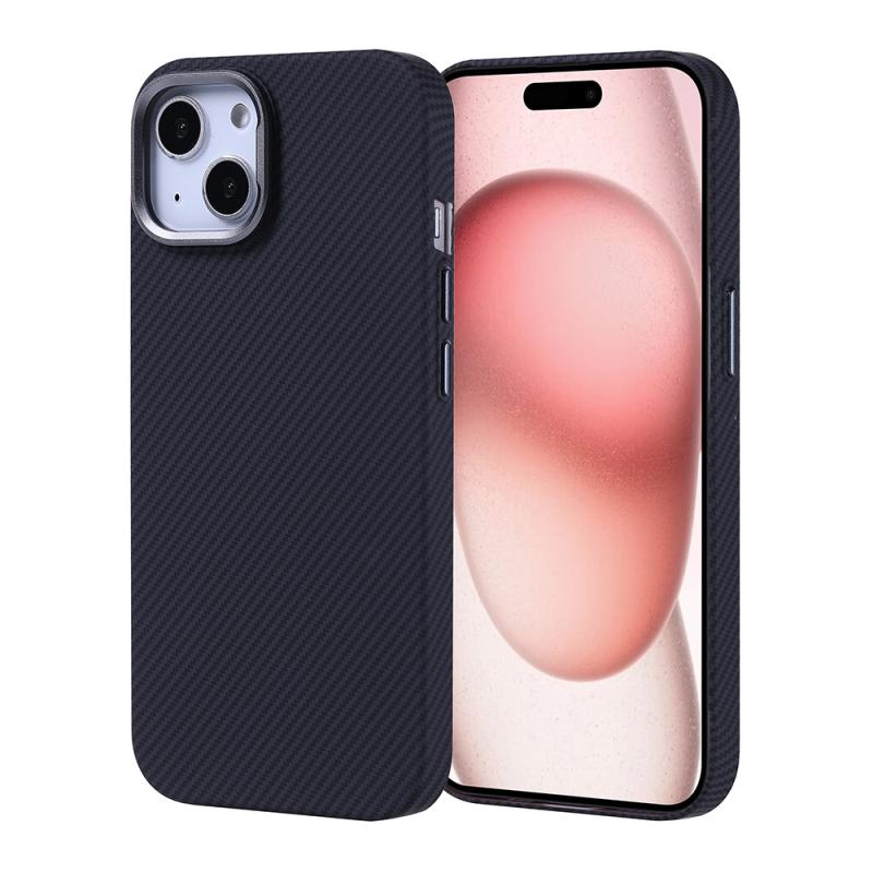 iPhone Uyumlu 15 Kılıf M-safe Şarj Özellikli Karbon Fiber Görünümlü Zore Nekst Kapak