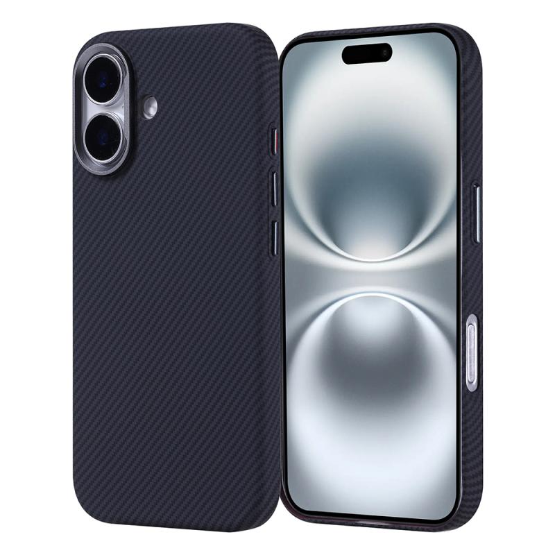 iPhone Uyumlu 16 Kılıf M-safe Şarj Özellikli Karbon Fiber Görünümlü Zore Nekst Kapak