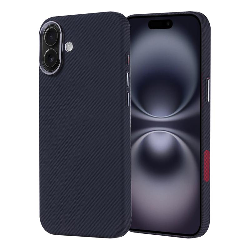 iPhone Uyumlu 16 Plus Kılıf M-safe Şarj Özellikli Karbon Fiber Görünümlü Zore Nekst Kapak