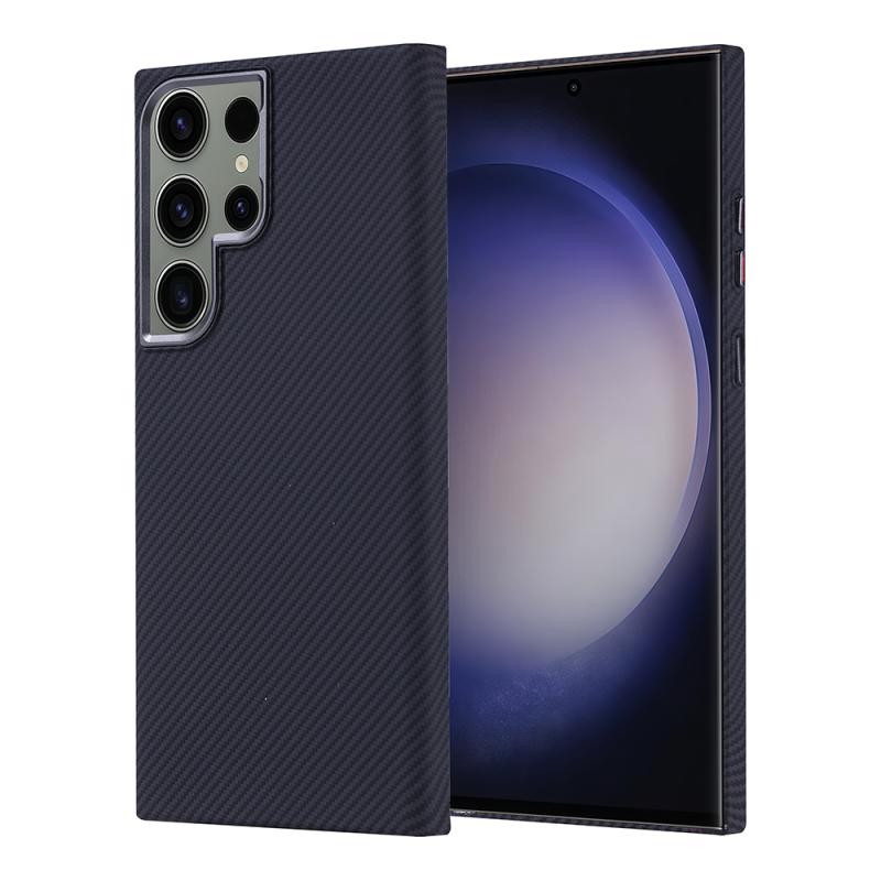 Galaxy Uyumlu S23 Ultra Kılıf M-safe Şarj Özellikli Karbon Fiber Görünümlü Zore Nekst Kapak