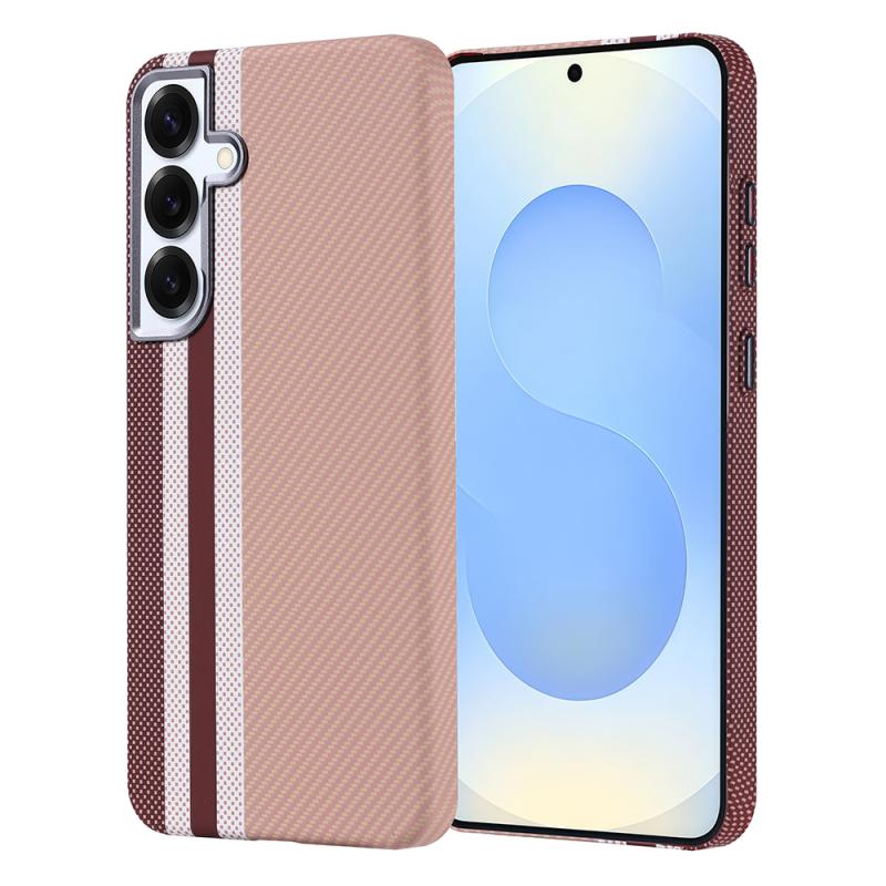 Galaxy Uyumlu S25 Plus Kılıf M-safe Şarj Özellikli Karbon Fiber Görünümlü Zore Nekst Kapak-Gold