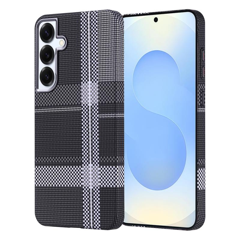 Galaxy Uyumlu S25 Plus Kılıf M-safe Şarj Özellikli Karbon Fiber Görünümlü Zore Nekst Kapak-Gri-siyah