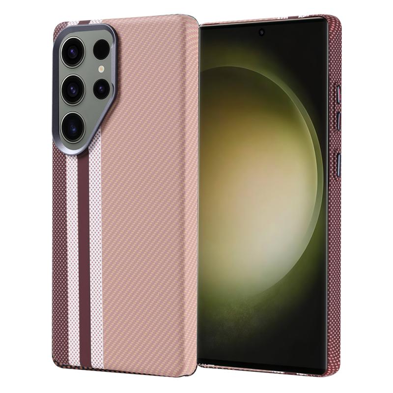 Galaxy Uyumlu S25 Ultra Kılıf M-safe Şarj Özellikli Karbon Fiber Görünümlü Zore Nekst Kapak-Gold