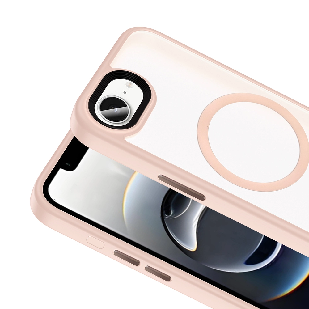 iPhone Uyumlu 16E Kılıf Mat Arka Yüzey Wireless Şarj Özellikli Zore Flet M-safe Kapak