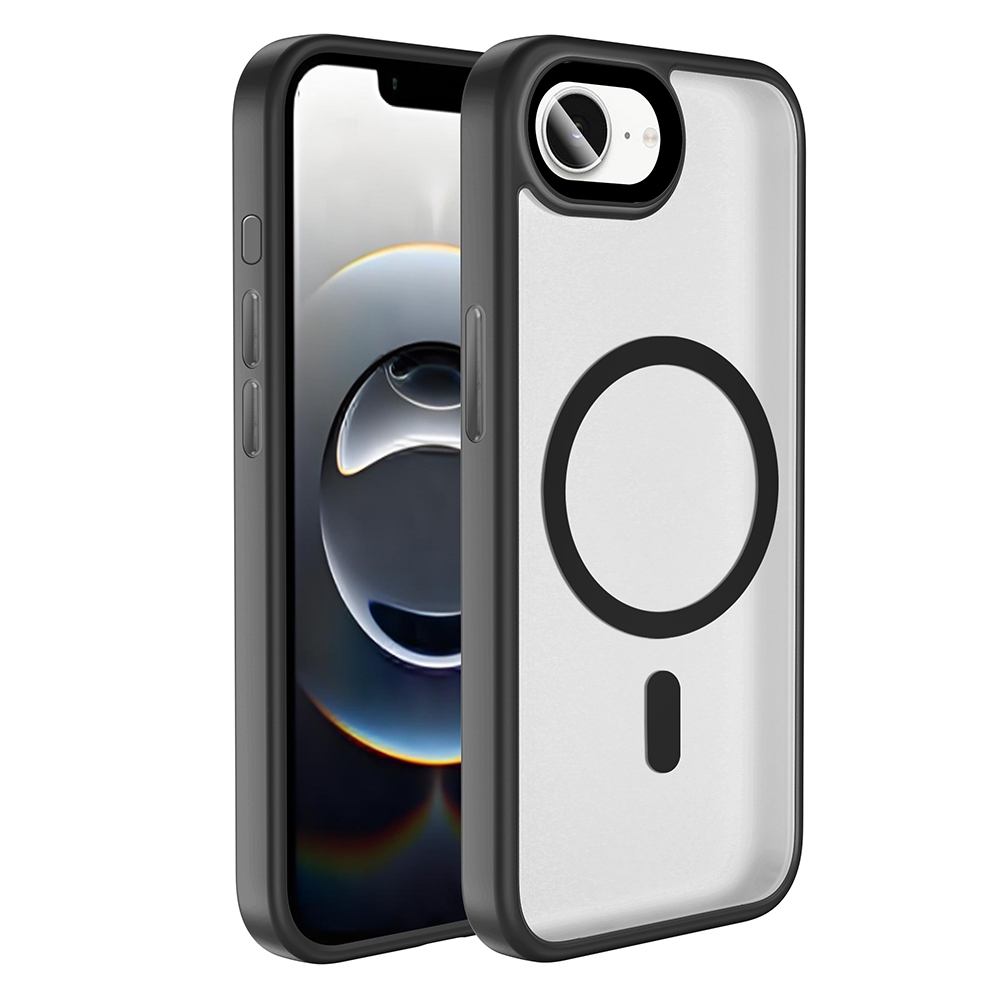 iPhone Uyumlu 16E Kılıf Mat Arka Yüzey Wireless Şarj Özellikli Zore Flet M-safe Kapak